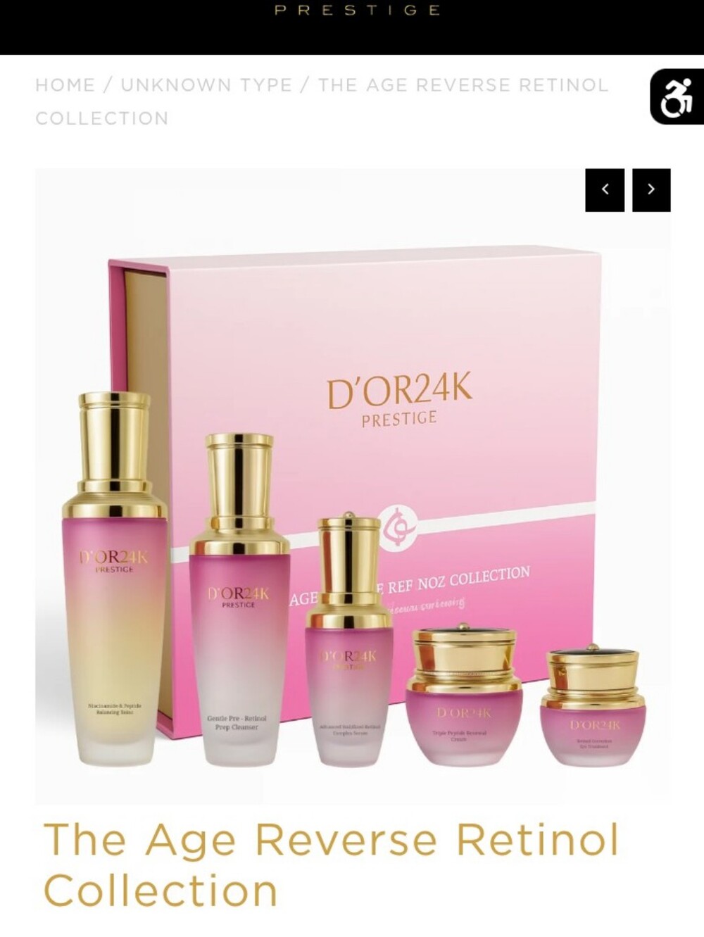 Prestige D'or Age Reverse Retinol Collection Anti Aging & Wrinkle Reduction NWT